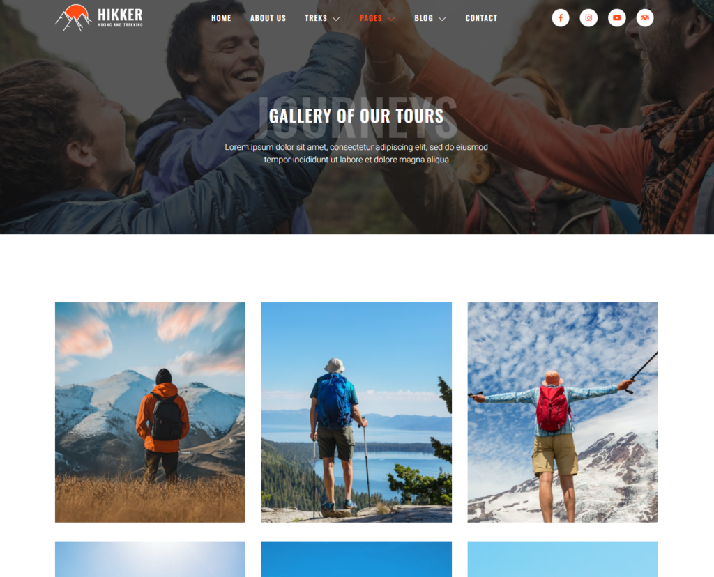 Hiking Mountain WordPress Theme | Trekking WordPress Theme